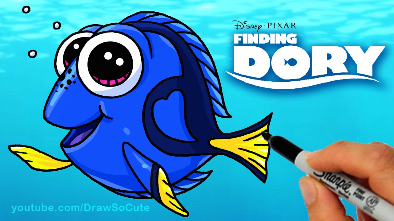 How To Draw Dory Step - Dory And Nemo Drawing. 
