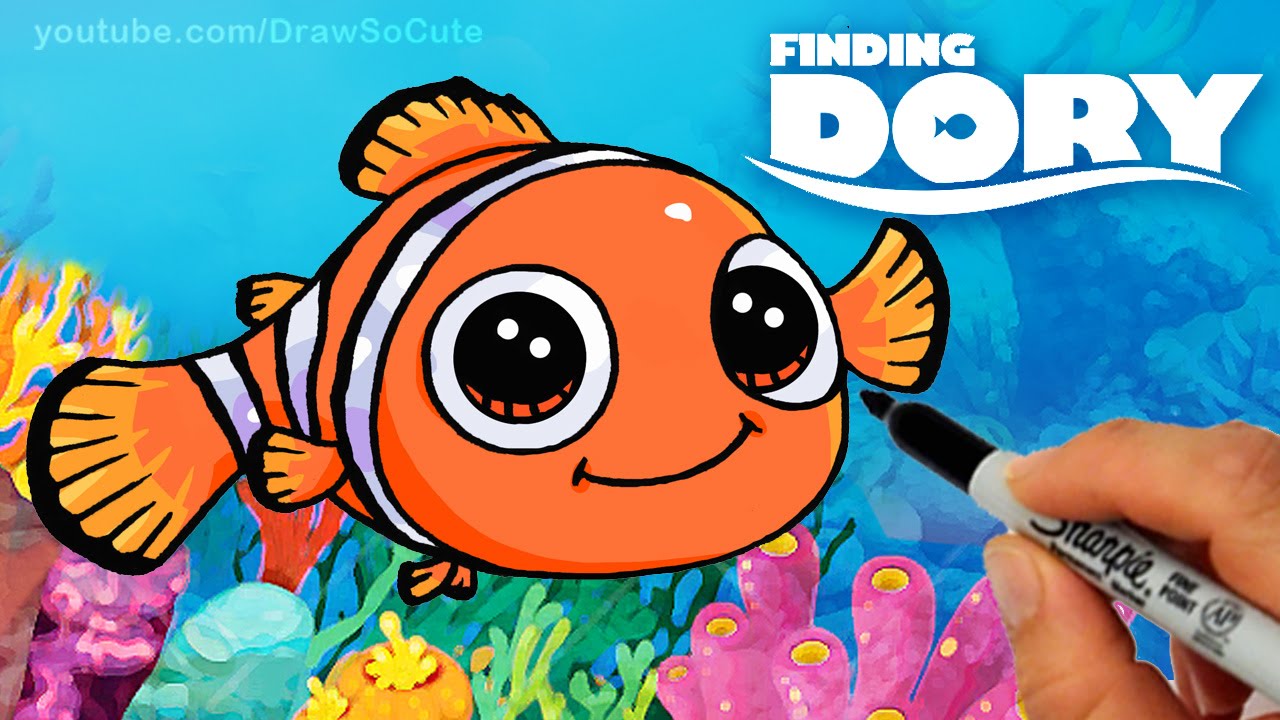 1280x720 How To Draw Nemo Step - Dory And Nemo Drawing
