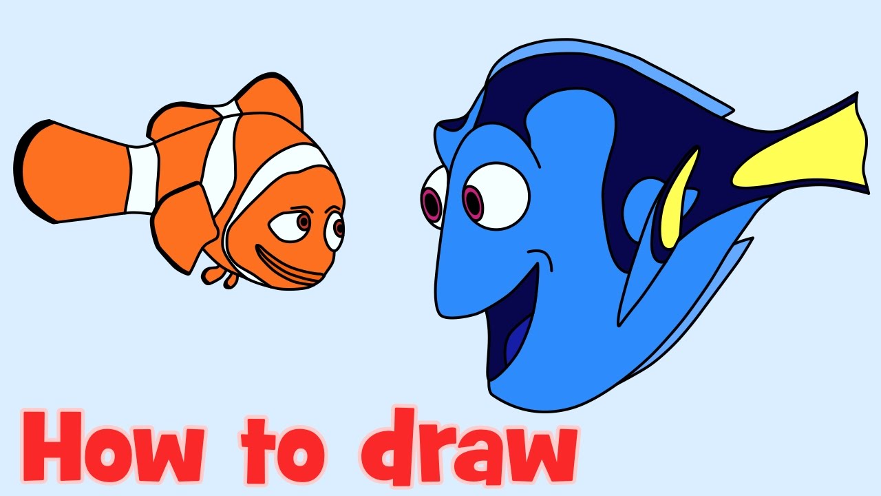 1280x720 how to draw and coloring dory with nemo from finding dory - Dory And Nemo Drawing