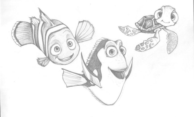800x485 findind nemo pixar sketches finding nemo! - Dory And Nemo Drawing