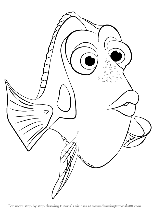 596x842 learn how to draw dory from finding dory - Dory Drawing