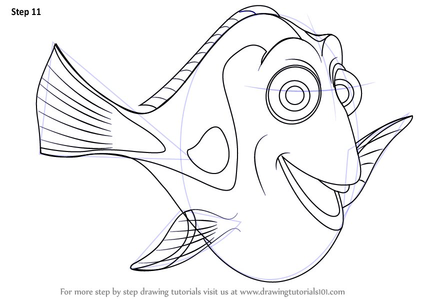 844x598 ocean dory drawing, dory finding nemo, drawings - Dory Drawing
