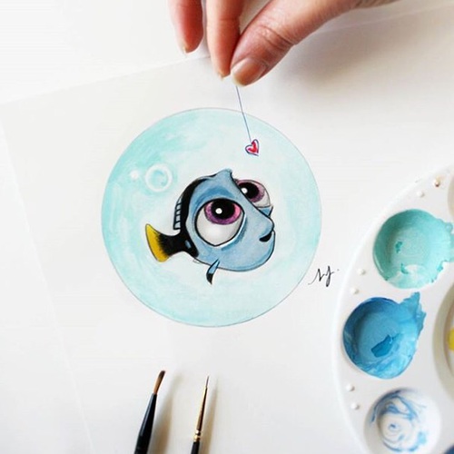 500x500 who loves baby dory artwork - Dory Drawing