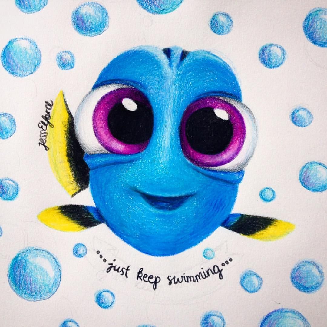1080x1080 drawing of baby dory - Dory Drawing