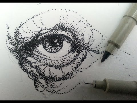 480x360 how to draw shade with stippling, stipples, or dots - Dot Art Drawing