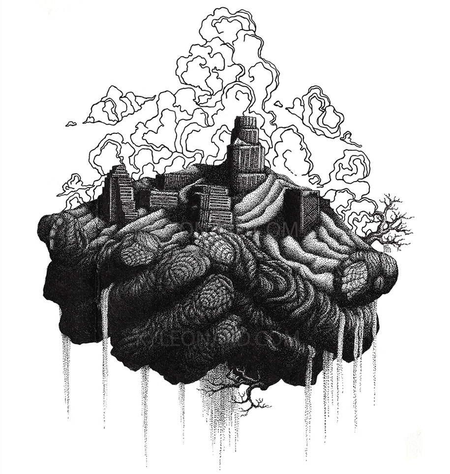 915x963 thousands of dots form incredibly meticulous drawings - Dot Art Drawing