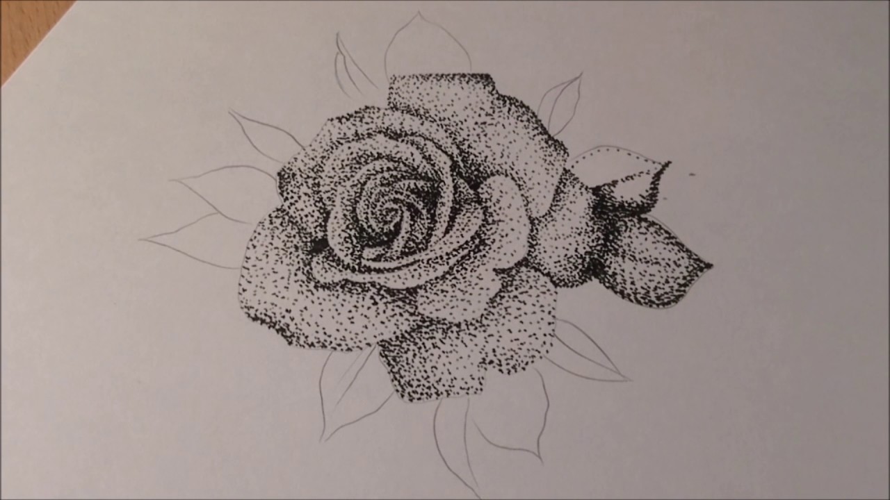 1280x720 dot work rose - Dot Drawing
