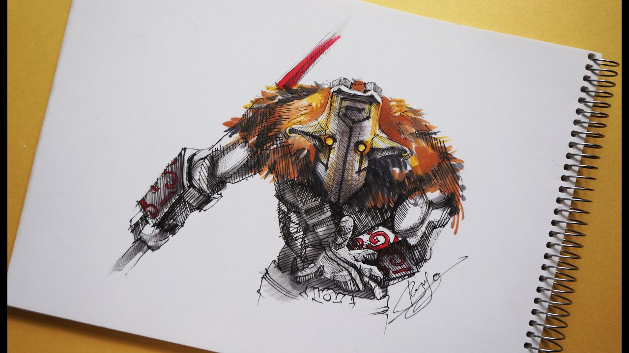 1280x720 dota edition drawing juggernaut - Dota 2 Drawing
