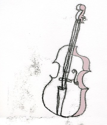 359x419 Daily Bass Pic - Double Bass Drawing