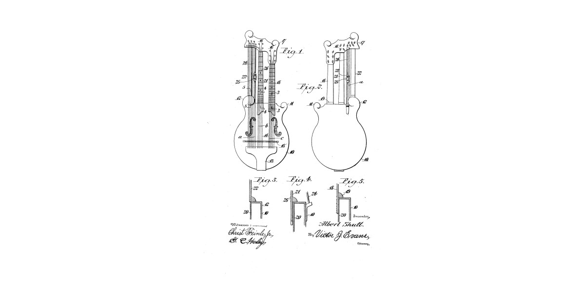 1200x630 Double Bass Guitar Vintage Patent Hand Drawing - Double Bass Drawing