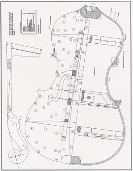270x348 Double Bass Making Plans, Life Size Patterns - Double Bass Drawing