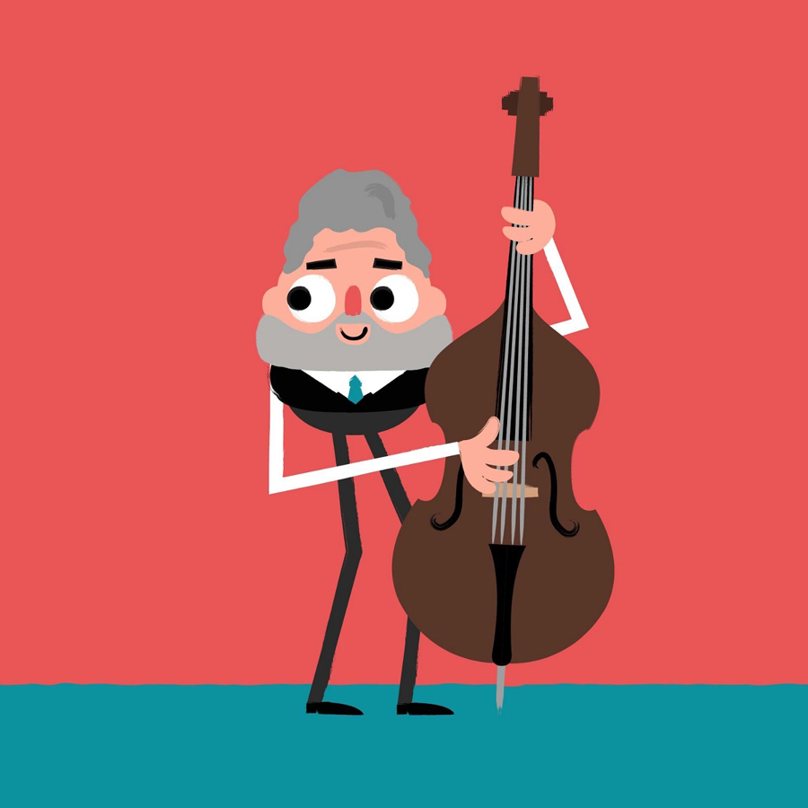 900x900 Double Bass And Bass Guitar, Philip Baumgarten - Double Bass Drawing