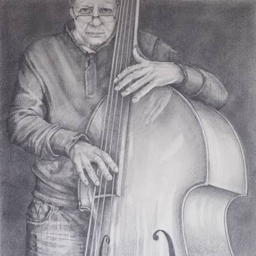 375x375 Double Bass Drawing - Double Bass Drawing