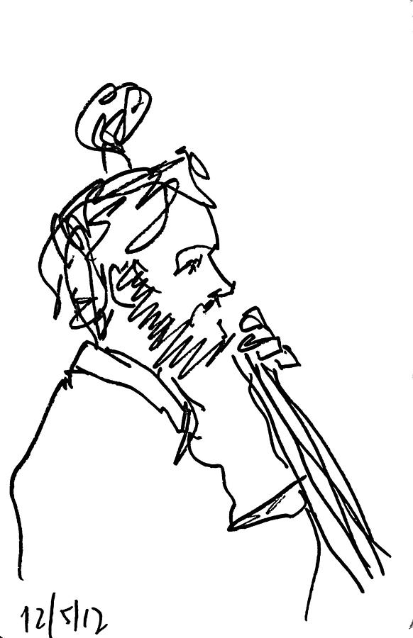 582x900 The Double Bass Drawing - Double Bass Drawing