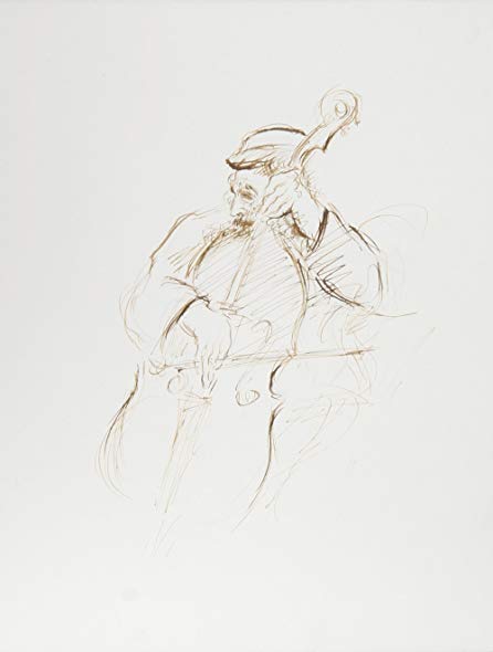 446x590 Double Bass Player - Double Bass Drawing