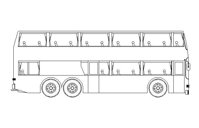 699x451 Double Decker Bus Cad Block - Double Decker Bus Drawing