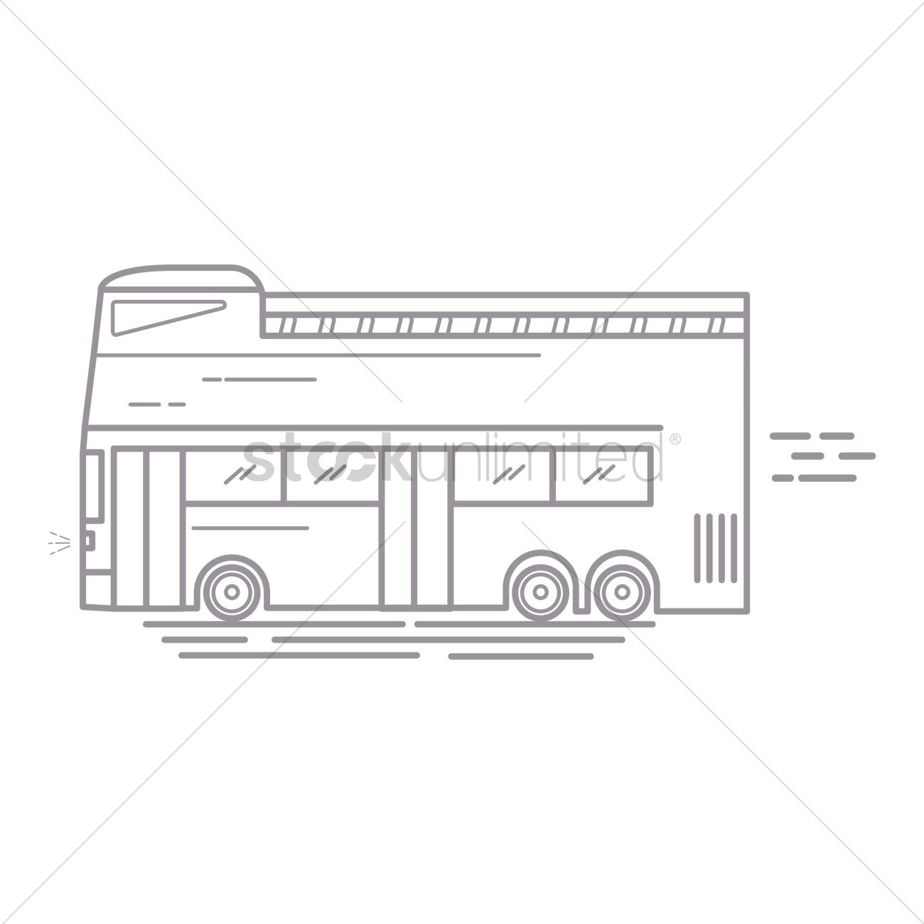 1300x1300 Double Decker Bus Vector Image - Double Decker Bus Drawing
