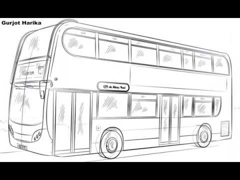 480x360 How To Draw A Double Decker Bus Easy Gurjot Harika - Double Decker Bus Drawing