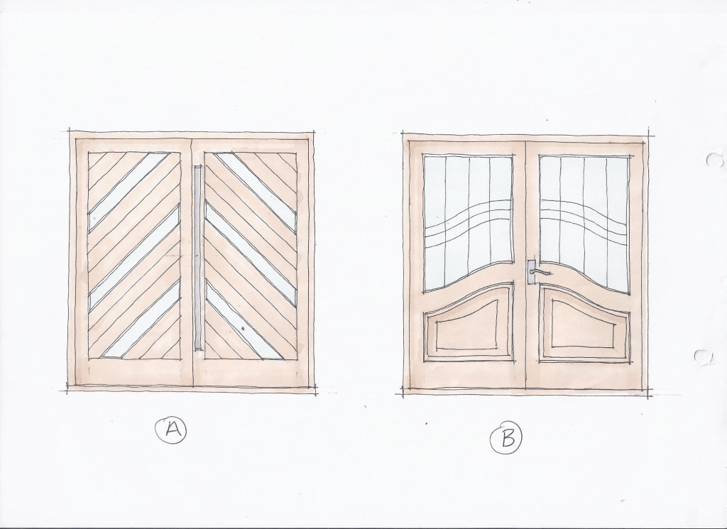 1024x745 Door Design Service Custom Doors Designed Made To Order - Double Door Drawing