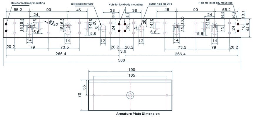 860x400 Magnetic Lock Double Door Dimension Drawing - Double Door Drawing