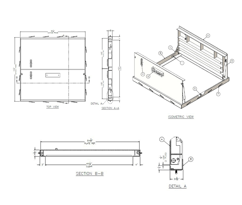 800x678 H Shock Assist Double Door - Double Door Drawing