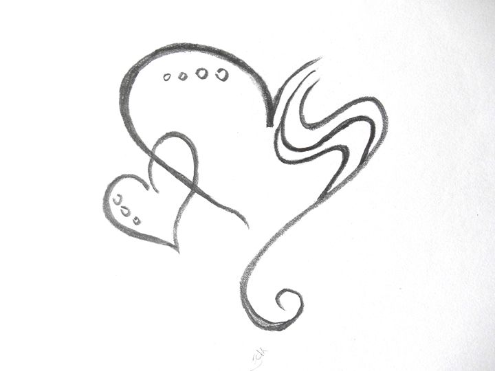 720x540 Double Heart - Double Heart Drawing