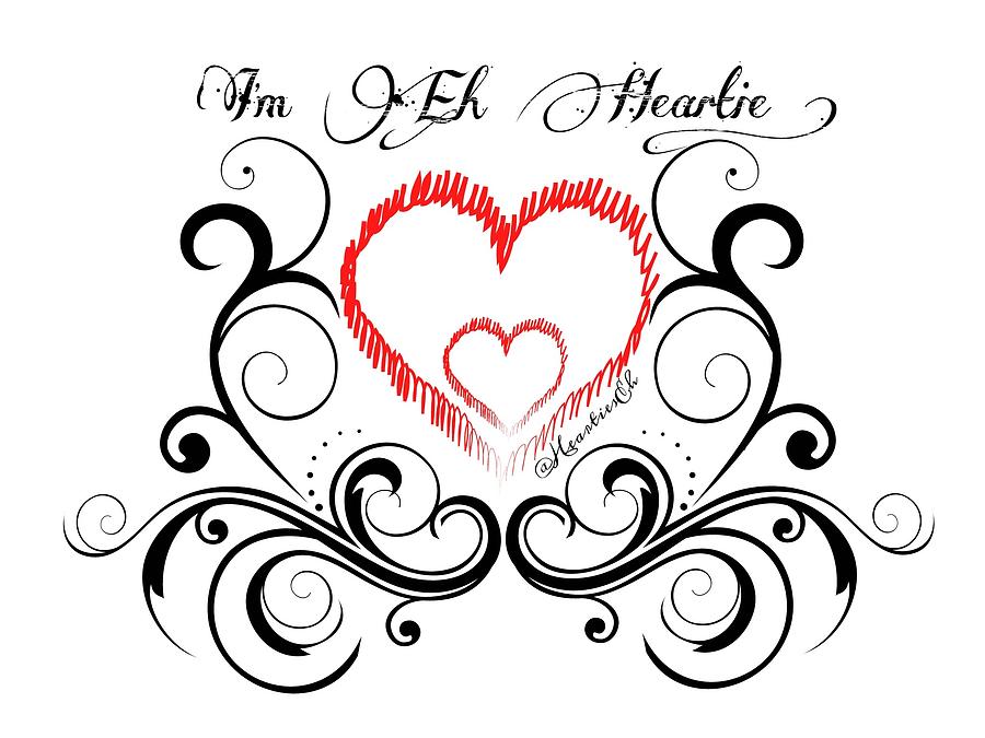 900x675 I'm Eh Heartie Double Heart Swirls Digital Art - Double Heart Drawing