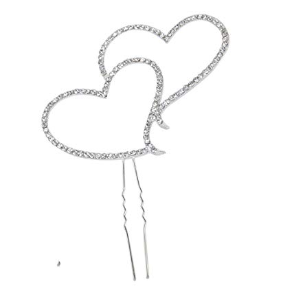 425x425 X Double Heart Wrhinestone Cake Topper For Wedding - Double Heart Drawing