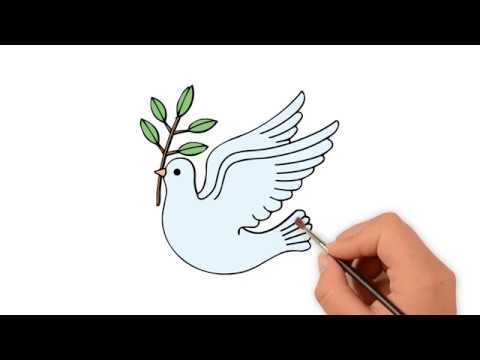480x360 Learn How To Draw A Peace Dove - Dove Cartoon Drawing