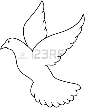 356x450 dove outline drawing peace dove illustration illustration coloring - Dove Drawing Outline