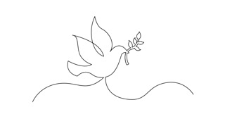 320x169 Self Drawing Line Animation Of Continuous Line Concept Sketch - Dove Drawing Pictures