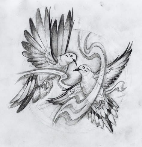 474x491 two doves in flight tattoo design - Dove In Flight Drawing