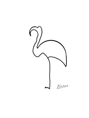 302x400 Pablo Picasso Line Drawing Dove Large Size Quality Canvas Art - Dove Line Drawing