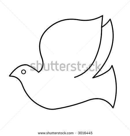 450x470 How To Draw A Dove Easy Black And White Dove - Dove Line Drawing