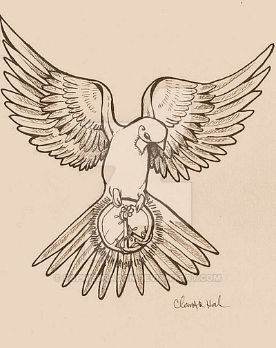 400x504 Dove Tat - Dove Tattoo Drawing