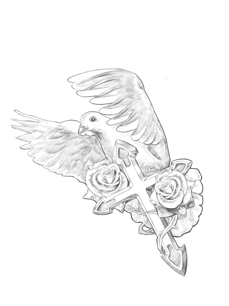 900x1200 Dove Tattoo Drawing - Dove Tattoo Drawing