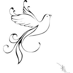 300x300 Dove Tattoos For Love, Peace Hope - Dove Tattoo Drawing