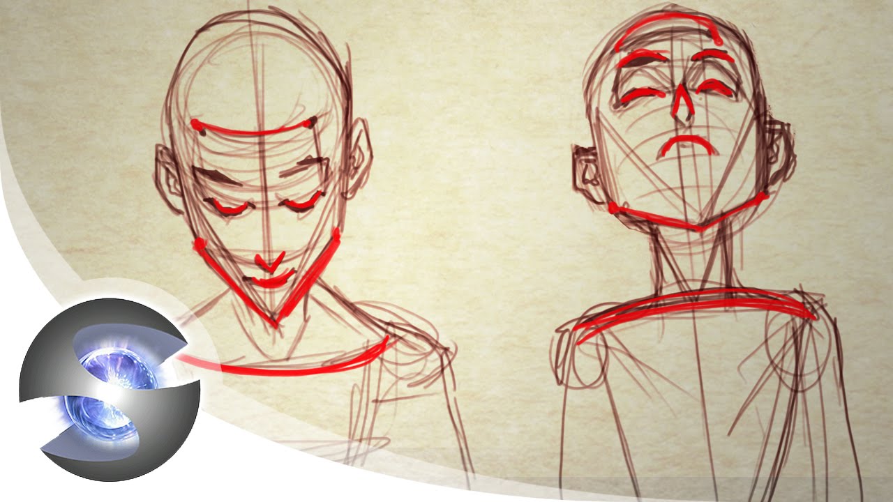 1280x720 How To Draw A Head Looking Up And Down - Down Drawing
