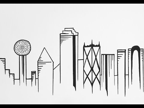480x360 dallas skyline speed drawing - Downtown Dallas Drawing
