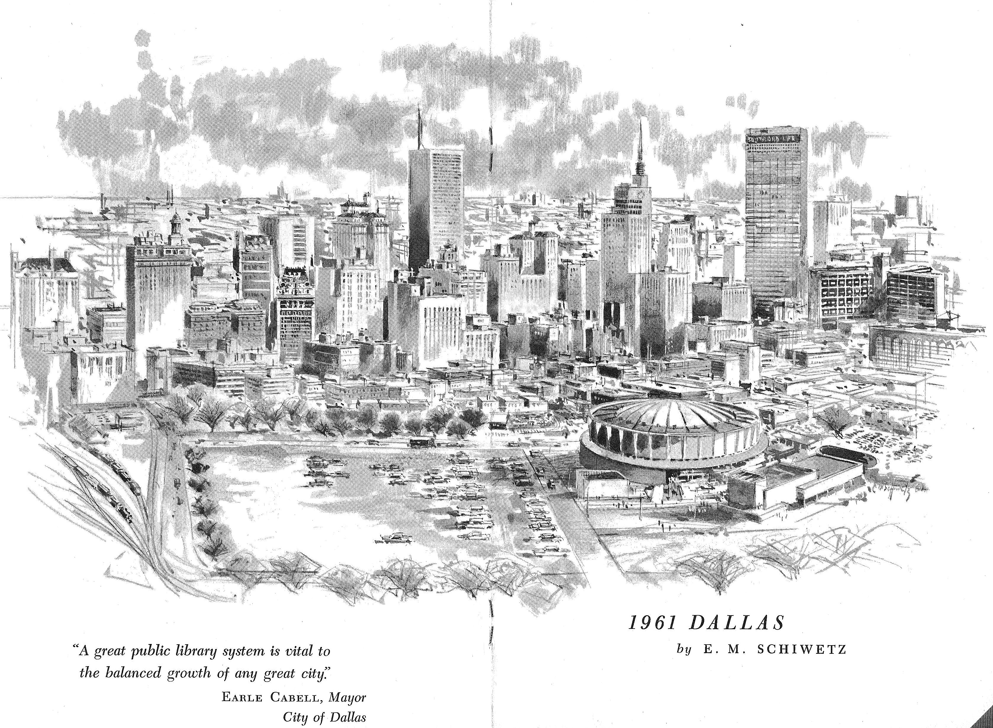 3356x2461 dallas skyline - Downtown Dallas Drawing