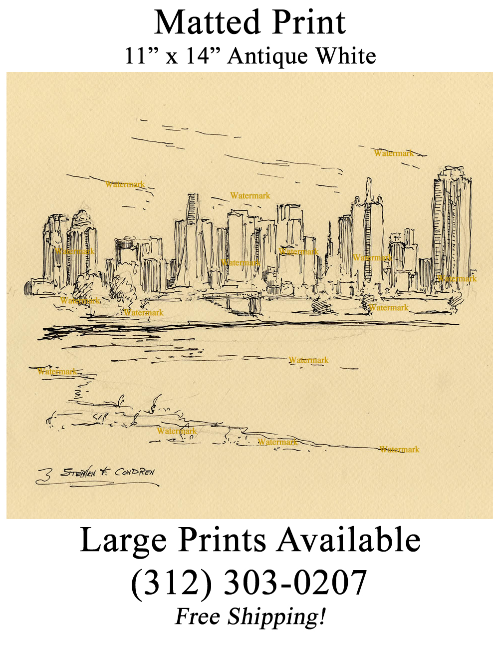 1000x1309 dallas skyline pen ink drawing overlooking mountain creek lake - Downtown Dallas Drawing