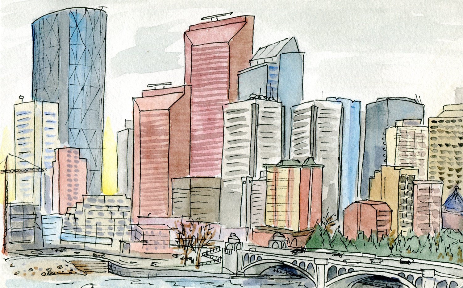 1500x934 calgary downtown calgary urban sketchers - Downtown Drawing