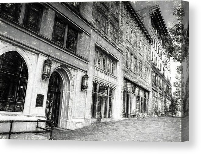 661x507 downtown asheville city street scene ii charcoal drawing canvas - Downtown Drawing