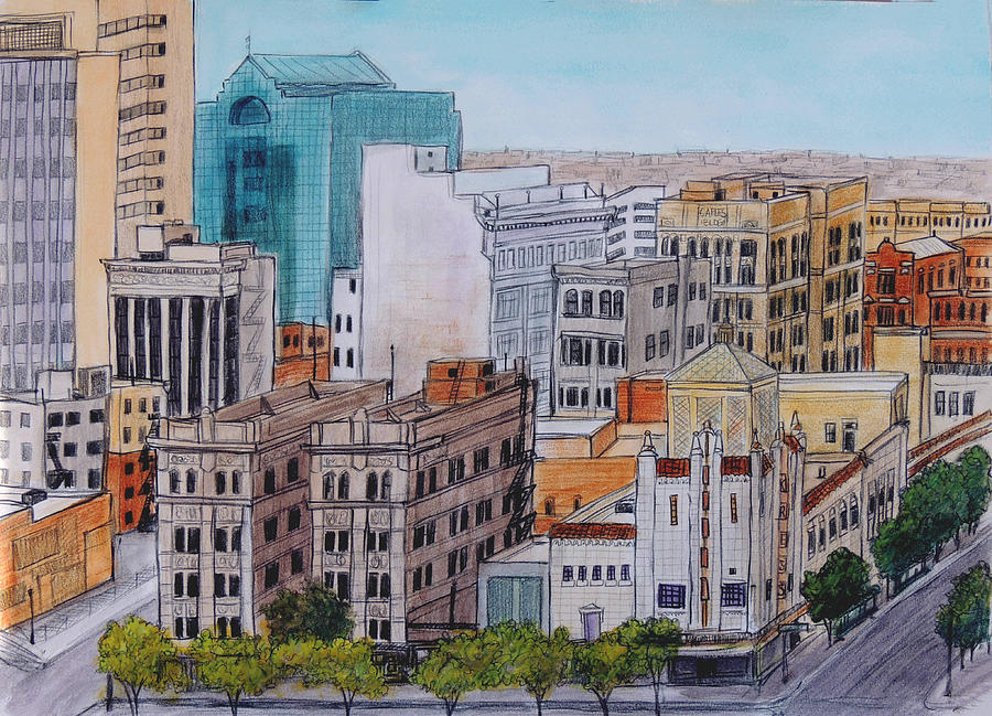 900x649 downtown from above drawing - Downtown Drawing