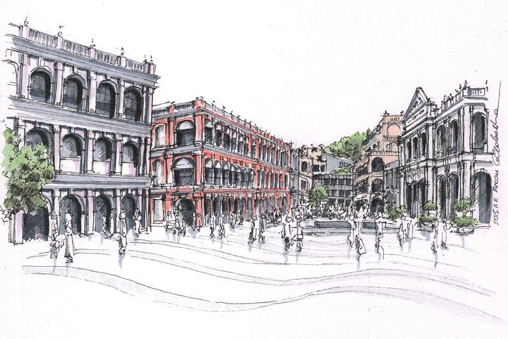 720x480 macau downtown - Downtown Drawing