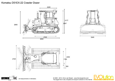 400x283 Komatsu Crawler Dozer Vector Drawing - Dozer Drawing