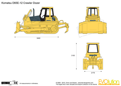 400x283 Komatsu Crawler Dozer Vector Drawing - Dozer Drawing