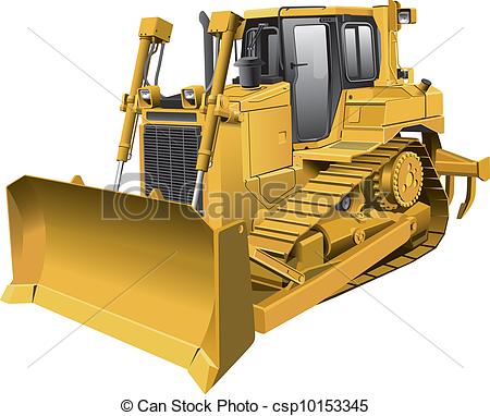 450x382 Light Brown Dozer Detailed Vector Image Of Large Light Brown - Dozer Drawing