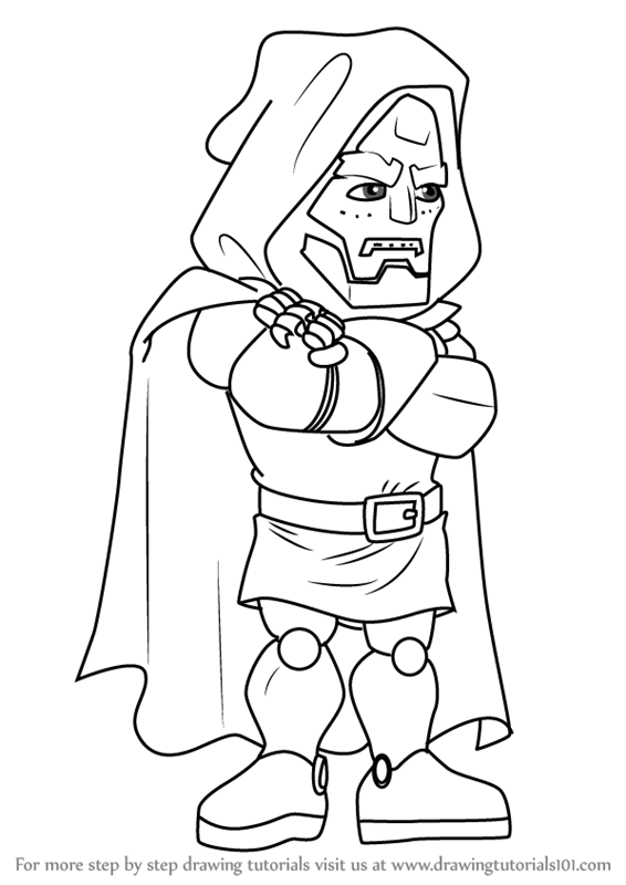 566x800 Learn How To Draw Dr Doom From The Super Hero Squad Show - Dr Doom Drawing