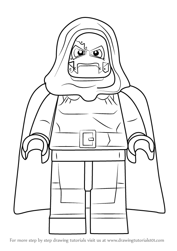 596x843 Learn How To Draw Lego Dr Doom - Dr Doom Drawing